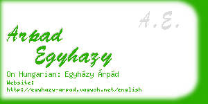 arpad egyhazy business card